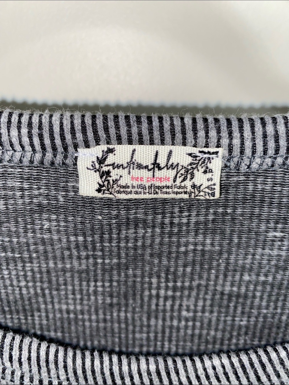 Women’s Grey Ribbed Long-Sleeve Top - Picture 5 of 5